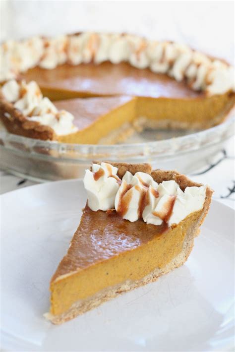 Pumpkin Pie With Honey And Caramel Whip Cream Topping