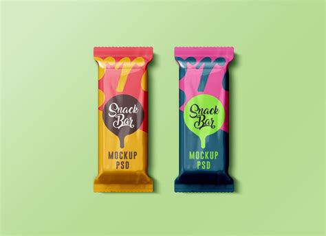 Premium Psd Glossy Foil Snacks Bar Mockup