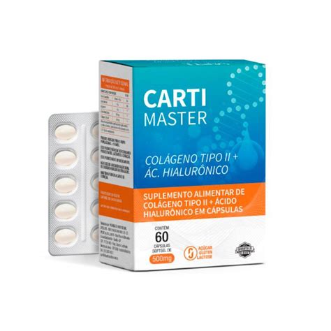 Carti Master Colágeno TipoII Ácido Hialurônico 60 Cápsulas Softgel