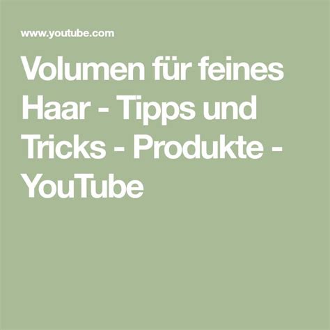 Volumen für feines Haar Tipps und Tricks Produkte YouTube