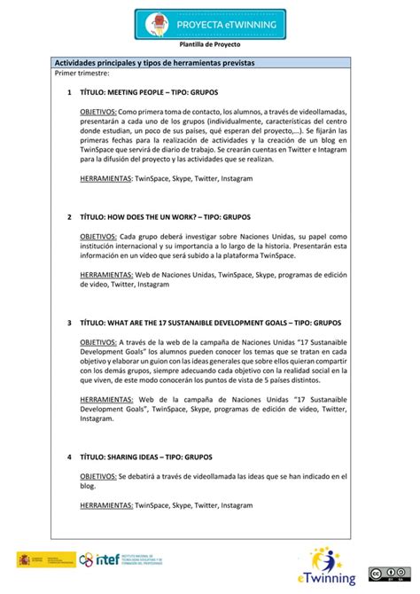 Plantilla Proyecto Etwinning Pdf