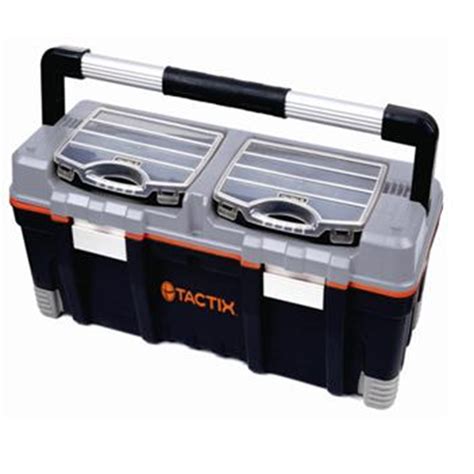 Tactix 660mm Heavy Duty Tool Box With 2 Removable Organisers I N