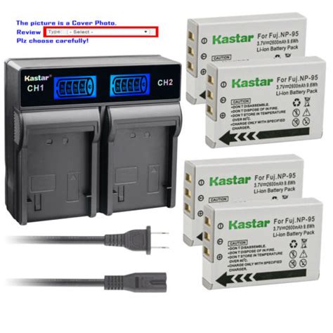 Kastar Battery LCD Rapid Charger For Fuji NP 95 Fujifilm FinePix REAL