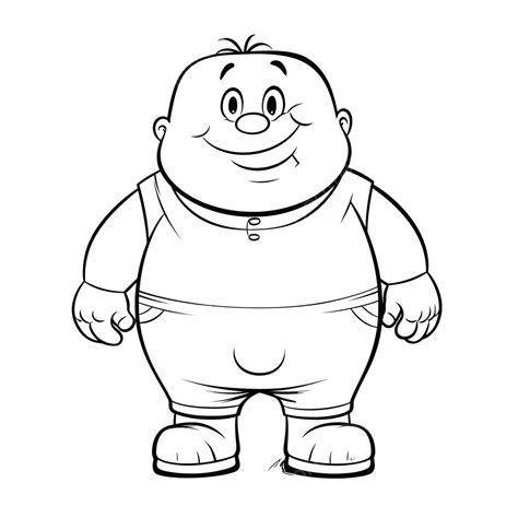 The Fat Boy Faces Coloring Page Outline Sketch Drawing Vector