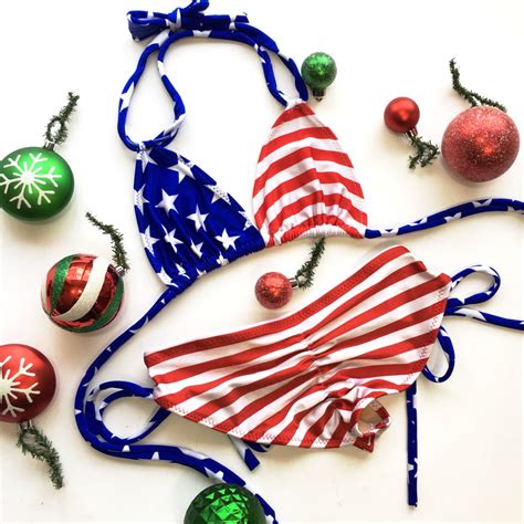 American Flag Bikini Swimsuit Etsy