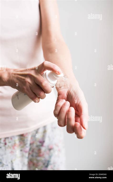 Woman Applying Estrogen Gel On Hi Res Stock Photography And Images Alamy