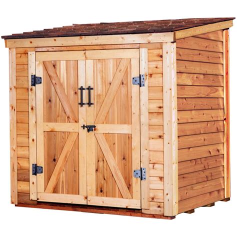 Leisure Season 6 Ft X 4 Ft Medium Brown Cedar Lean To Shed Cls7248