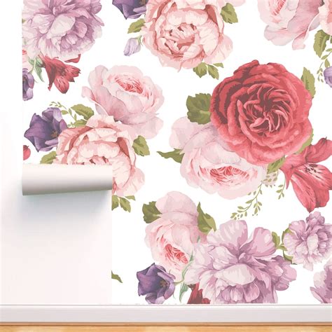 Peony Wall Mural Nursery Baby Girl / Peonies Flower Wallpaper | Etsy