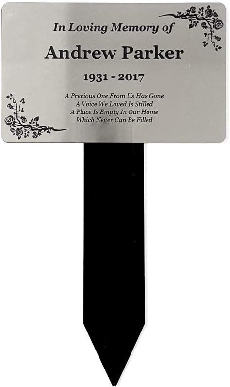 Origind Personalised Memorial Plaque Stake Silver Acrylic