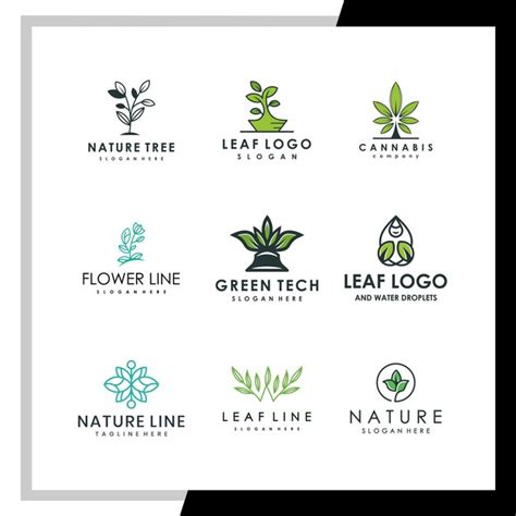 Cole O De Logotipo De Vetor De Natureza Verde Vetor Premium