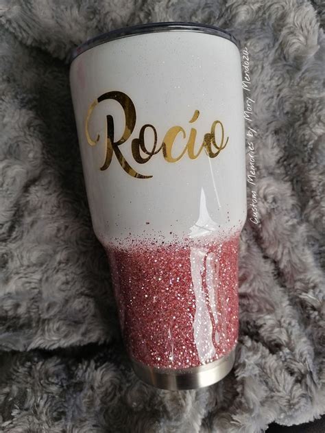 Termo Glitter Rosegold Termos Personalizados Resina Artesan As De