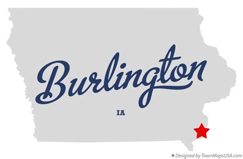 Map of Burlington, IA, Iowa