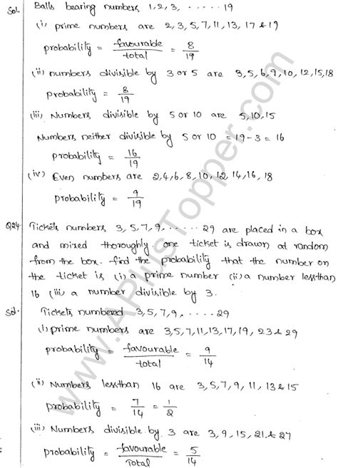 Icse Class 10 Probability Solutions