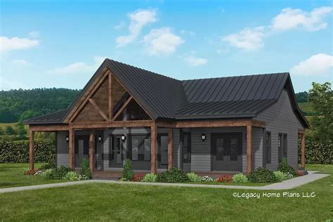 Rustic One Story 2 Bed Cabin House Plan Under 1500 Square Feet With