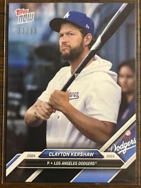 Topps Now Od Clayton Kershaw Los Angeles Dodgers Noir