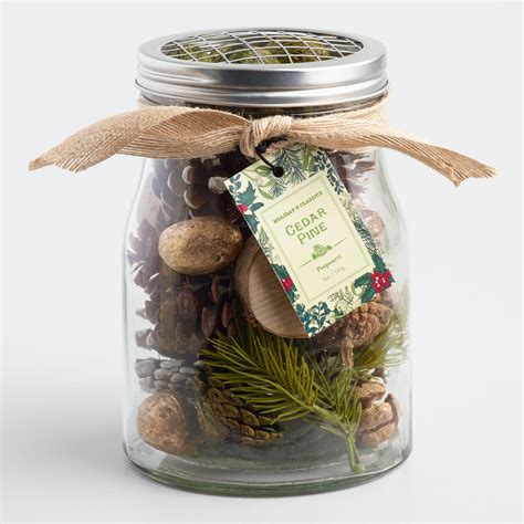 Green Sugared Cedar Pine Potpourri Jar By World Market Potpourri