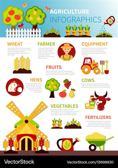 Agriculture Farm Infographic Poster Royalty Free Vector