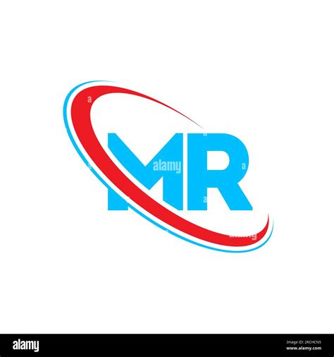 Mr M R Letter Logo Design Initial Letter Mr Linked Circle Upercase Monogram Logo Red And Blue