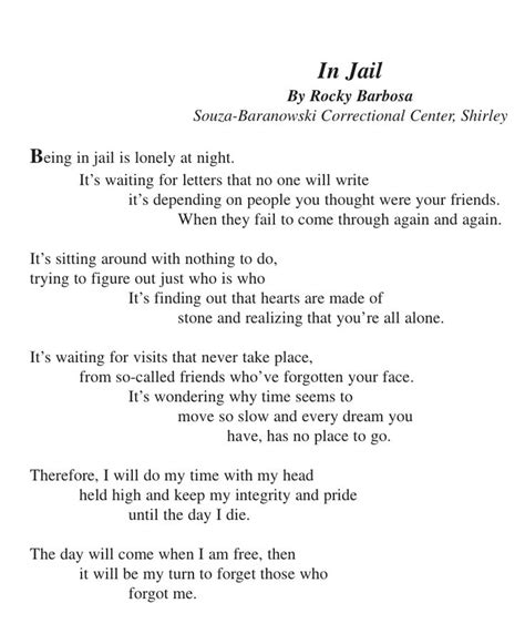 Love Poems For Him In Jail In Jail A Prisoners Poem