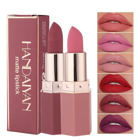 Baton Nude Matte Lipsticks 6 Cores À Prova D água Duradouro Não Desbotante Sexy Red Pink Velvet