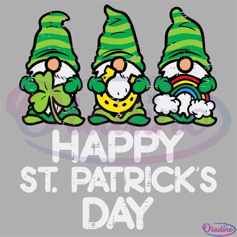 Happy St Patricks Day Gnomes Svg Digital File Paddys Pattys Svg Oladino