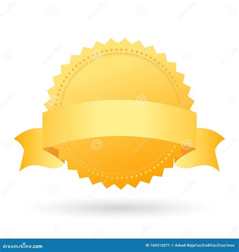 Gold Award Seal With Ribbon Stock Vector Illustration Of Badges