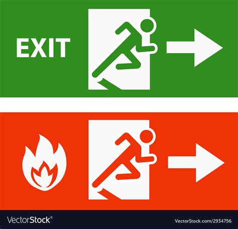 Emergency Fire Exit Door Royalty Free Vector Image