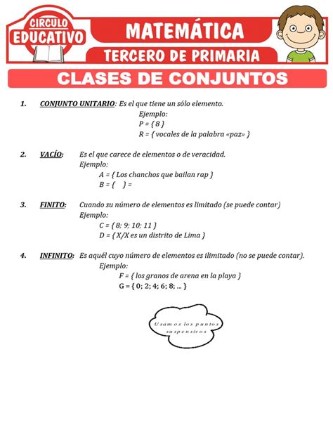 Ejercicios De Clases De Conjuntos Para Tercero De Primaria Pdf