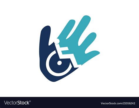 Disability Care Logo Design Template Royalty Free Vector