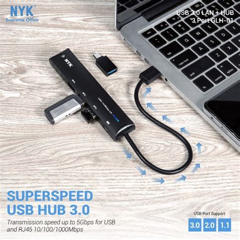 Jual Usb To Lan Nyk Glh 01 Usb Hub 3 Port 30 With Otg Type C