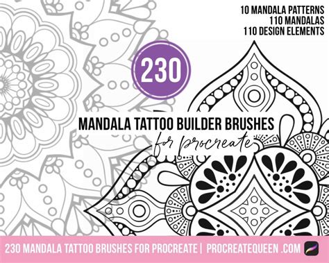 Mandala Tattoo Brushes Mandala Brushes Procreate Etsy