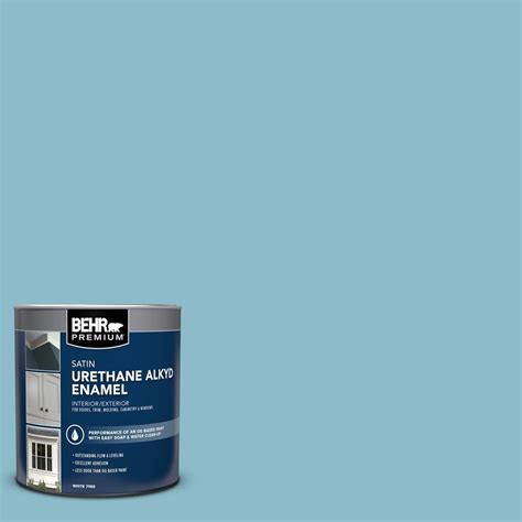 BEHR PREMIUM 1 Qt S460 3 Blue Echo Satin Enamel Urethane Alkyd