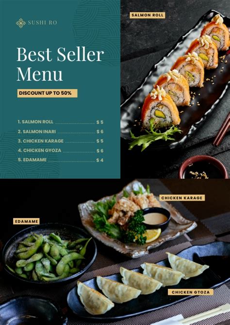 Sushi Menu Template Postermywall