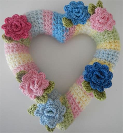 Apple Blossom Dreams Spring Heart Wreath Crochet Wreath Pattern