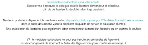 Le Médiateur Du Locataire Côte Dazur Habitat