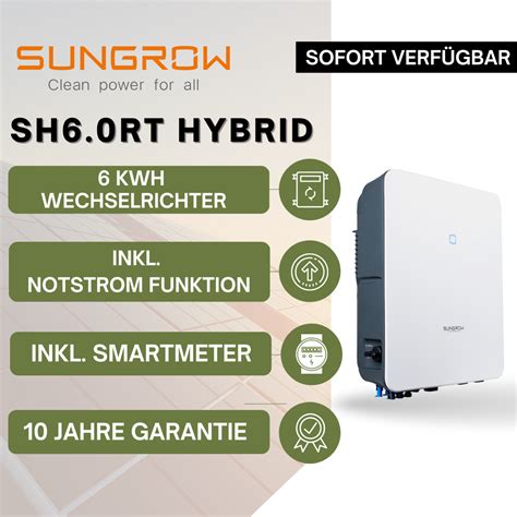 Sungrow Sh Rt Hybridwechselrichter Kw Inkl Smartmeter Solar