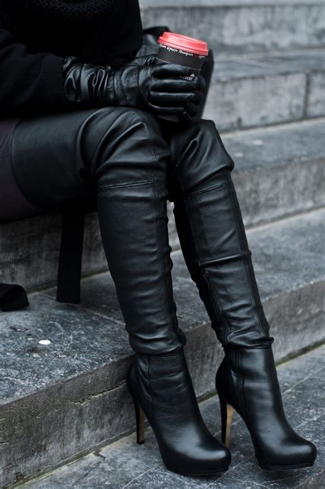 These Thigh High Boots Paired With The Leather Gloves Are A New