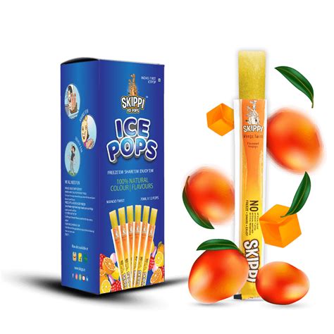 Skippi Icepops 100 Natural Juice Bars Fat Free Ice Pops Mango