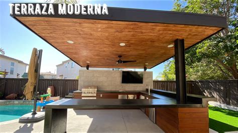 Terraza Con Cocina Exterior Y Barra De Concreto Hormig N Pulido Youtube