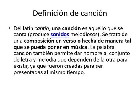 Definición De Canción