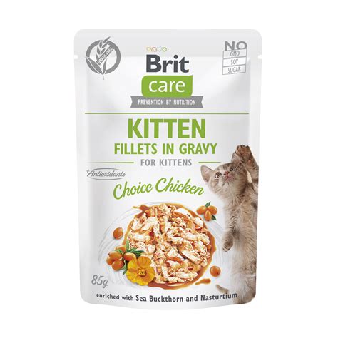 Влажный корм для котят Brit Care Kitten Fillets In Gravy Choice Chicken ...