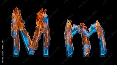 Vidéo Stock 3d Letter M Appears By Fire Flame Covering The Letter