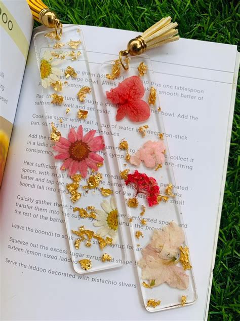 Buy Floral Glitter Resin Bookmarks With Tassel Blingtastic Jewel