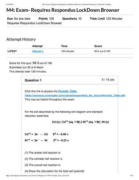 SOLUTION Chem 104 Chemistry Ii Exam 4 Portage Learning Studypool