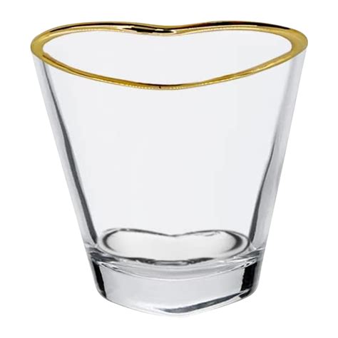 Wholesale Gold Rimmed Heart Shot Glass 2oz Wine N Gear