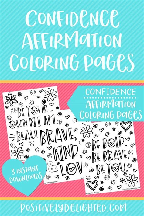 Hojas Para Colorear De Afirmación De Confianza Y Positividad Páginas