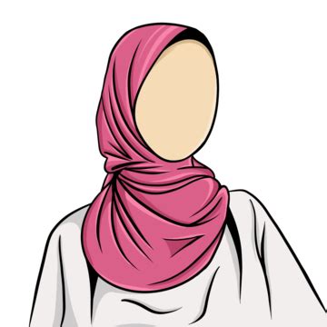 Hijab Frau Hand Gezeichnetes Design Kopftuch Muslim Handgemalt Png