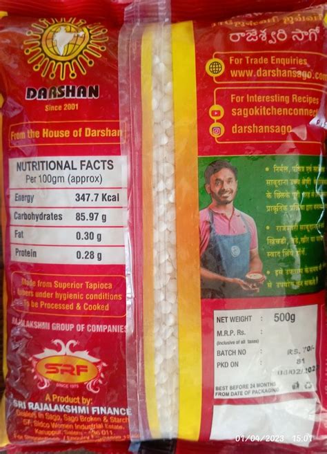 Natural Rajeshwari Sabudana Milk White 500gm For Good Health