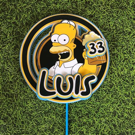 Homer Cake Topper The Simpsons Birthday Cake Topper Personalized Cake