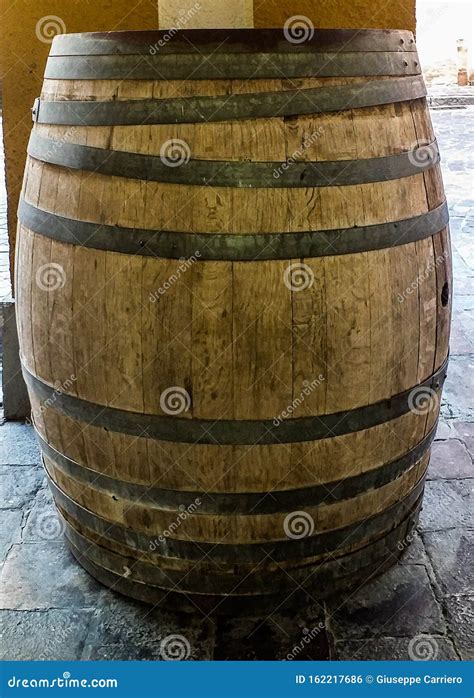 Photograph Of An Old Barrel Typically Used For Storing Wines Or If Now